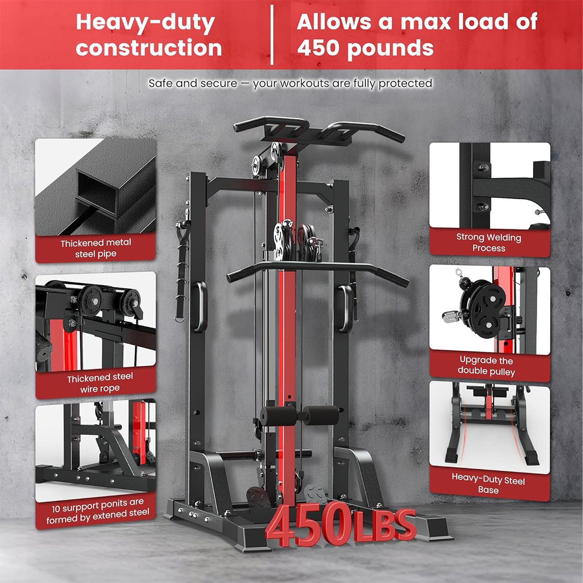 Pooboo Home Gym Machine - High - All In One Gym Home Equipment review and price