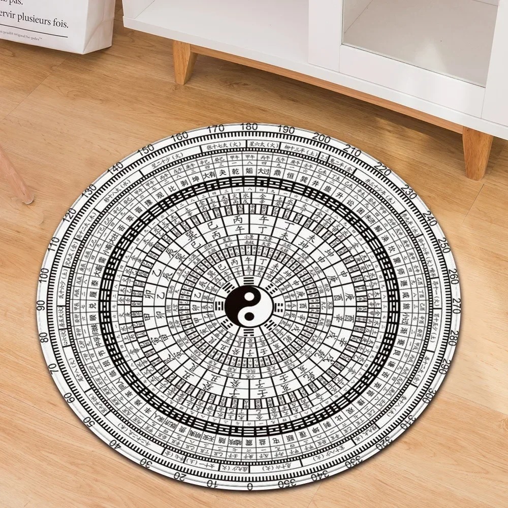 Yin Yang Taiji Round Rug Flowe - Home Gym On Carpet review and price