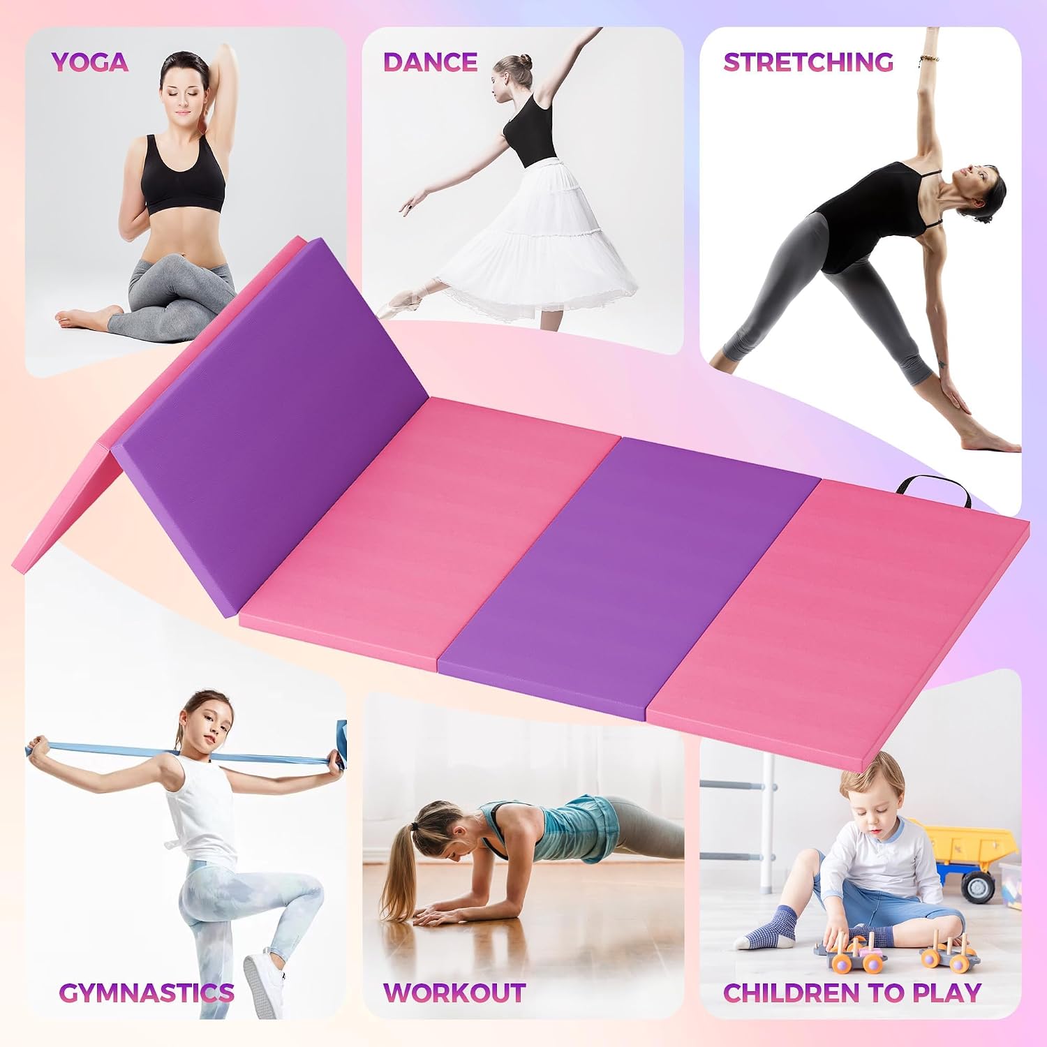 Foldable Yoga Mat Gymnastics M - Home Gym On Carpet review and price