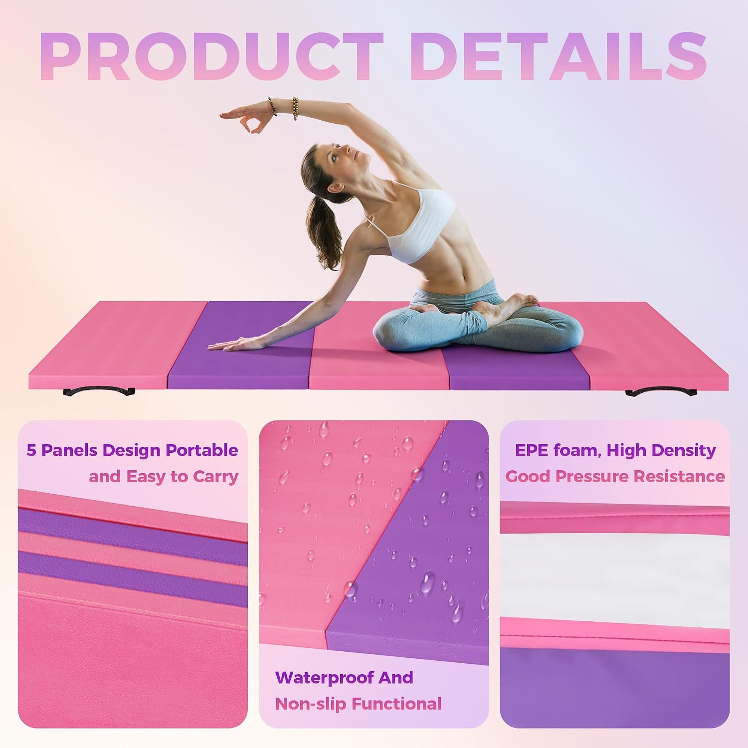 Foldable Yoga Mat Gymnastics M - Home Gym On Carpet review and price