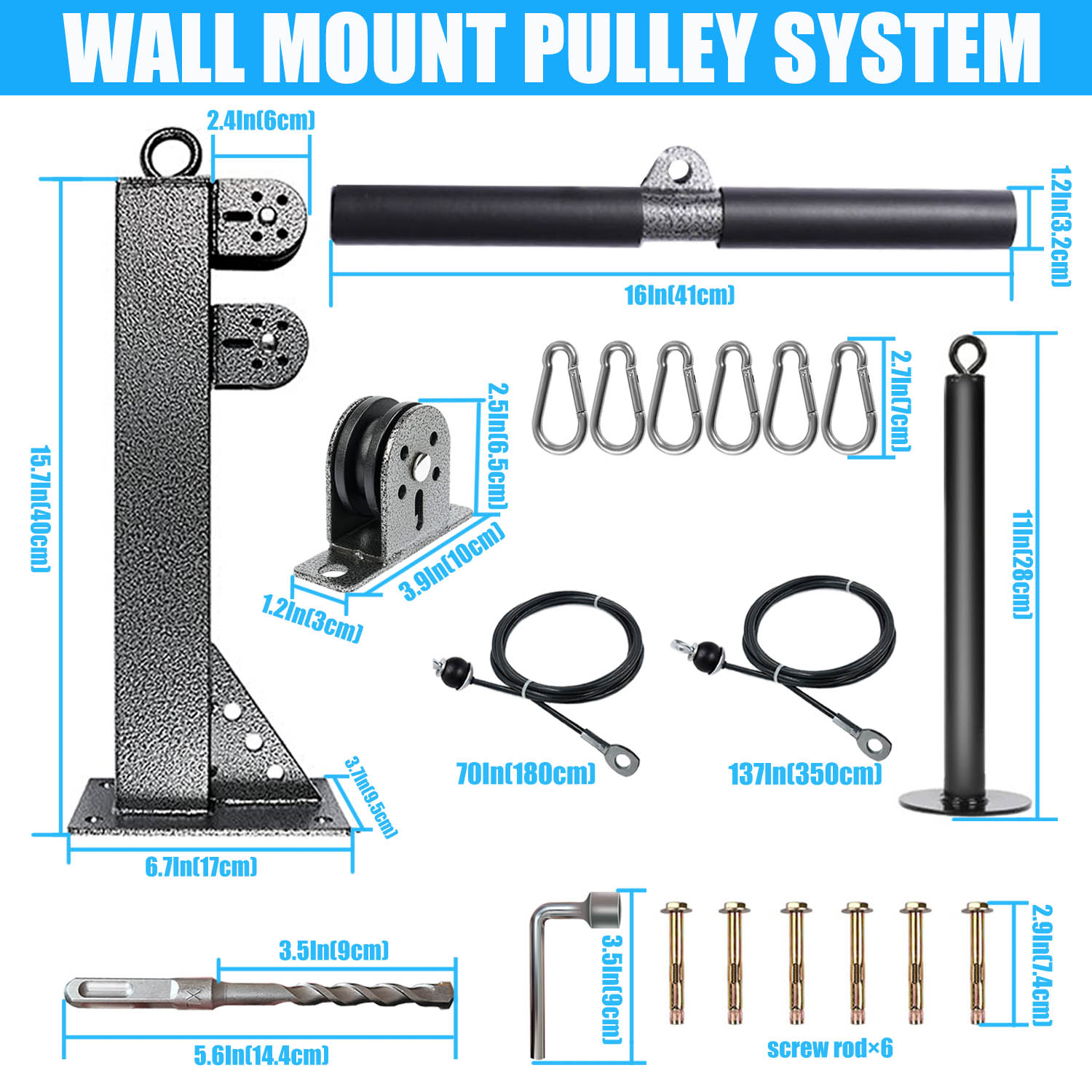 Fitness Wall Mounted Pulley Sy - Cable Pulley System review and price