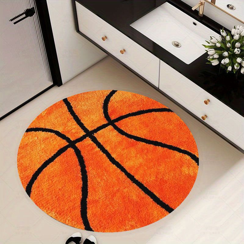 Basketball Pattern Round Rug F - Home Gym On Carpet review and price